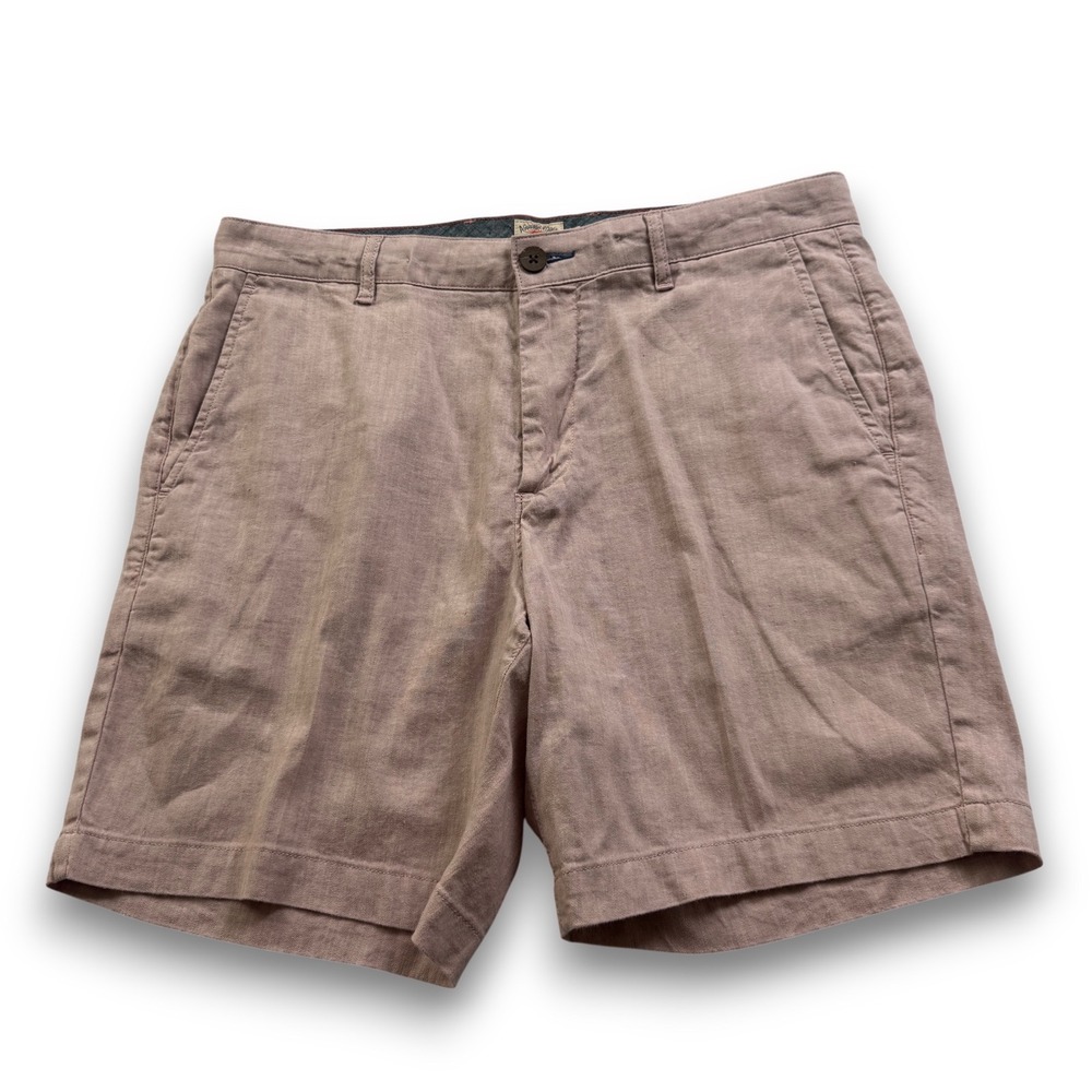 Faherty Brand Mens Movement Linen Cotton Blend Shorts Mauve Pink 32 MBU2304-MMV